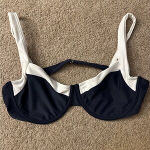 Abercrombie and Fitch Navy and White Bikini Top
